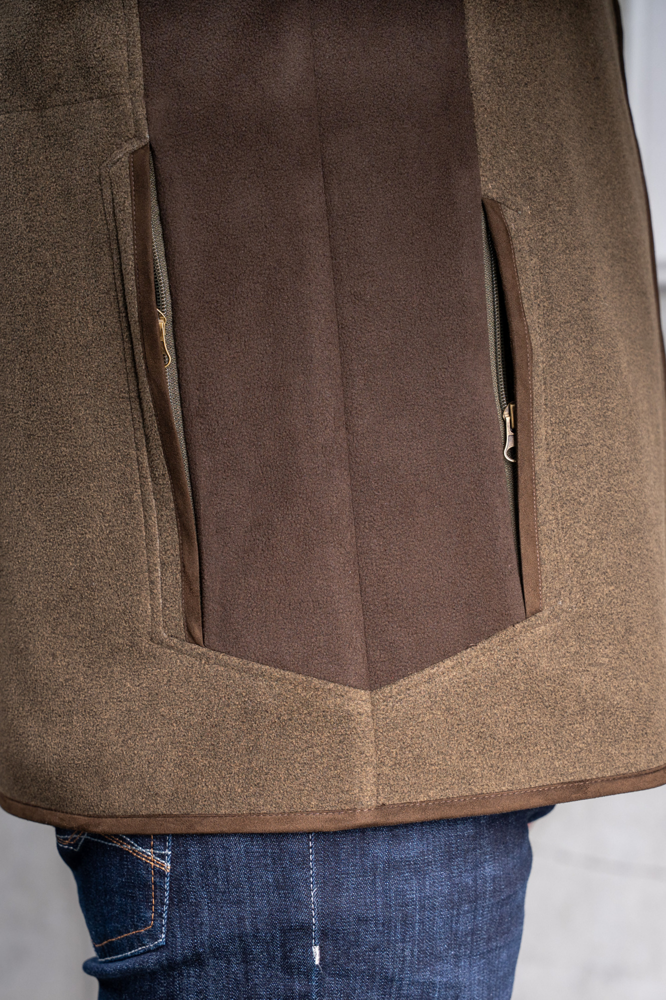 Fleeceweste oliv/umbra Damen