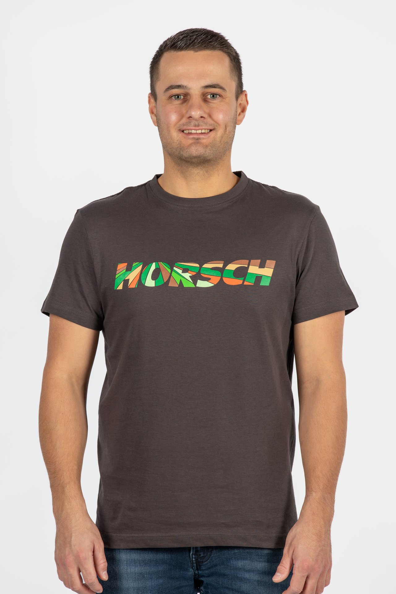 T-Shirt anthrazit/braun