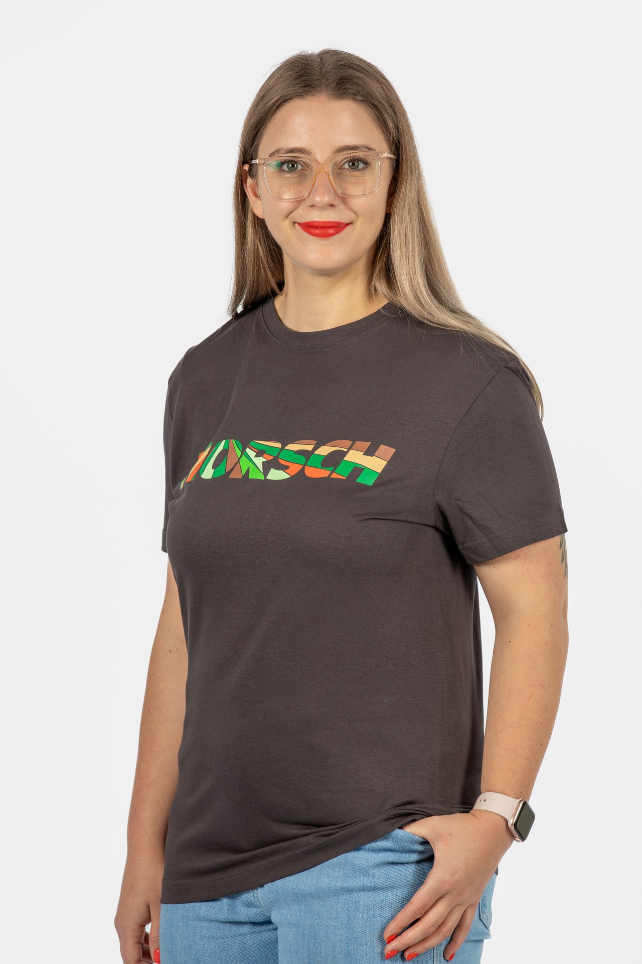 T-Shirt anthrazit/braun