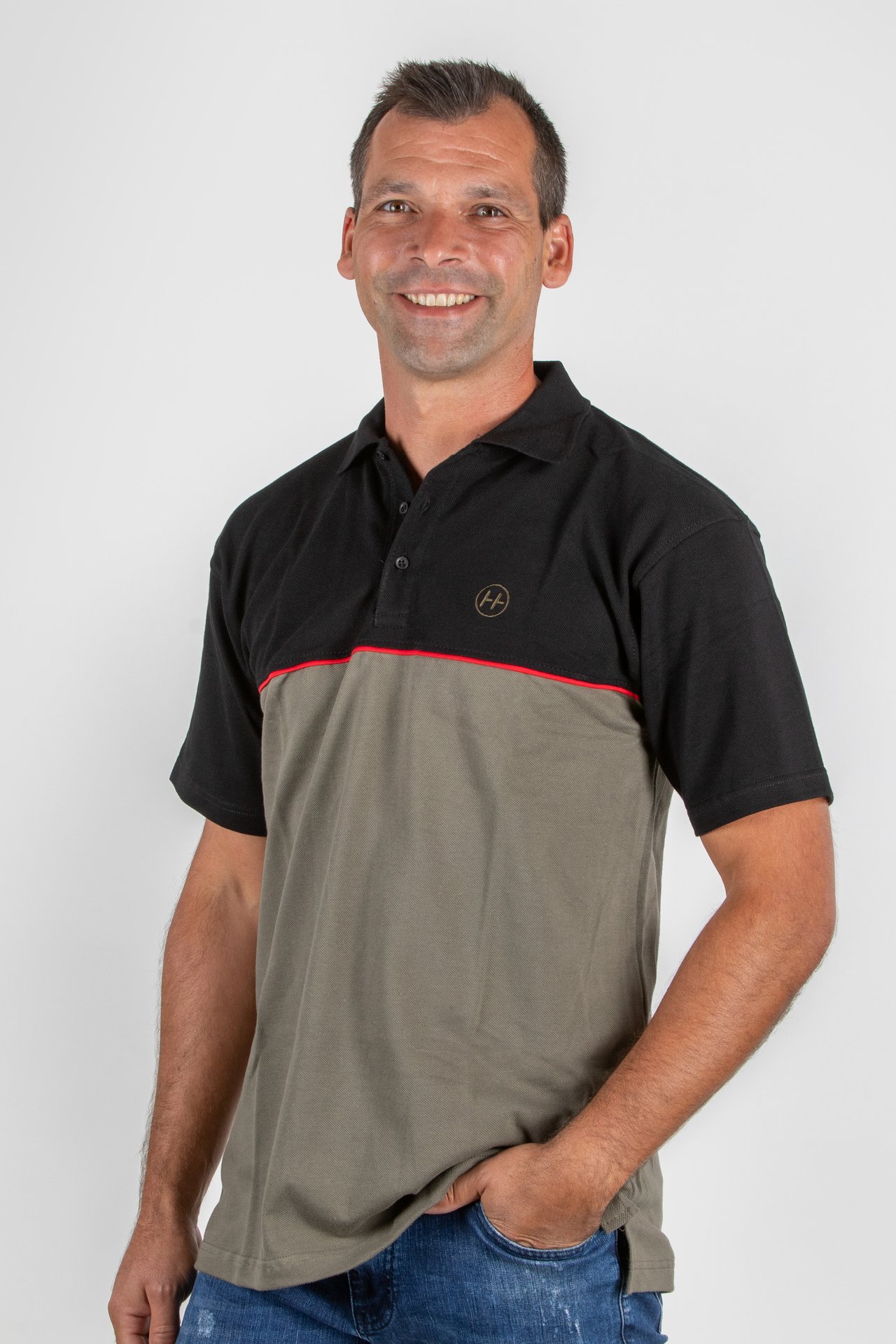 Polo-Shirt umbra/schwarz