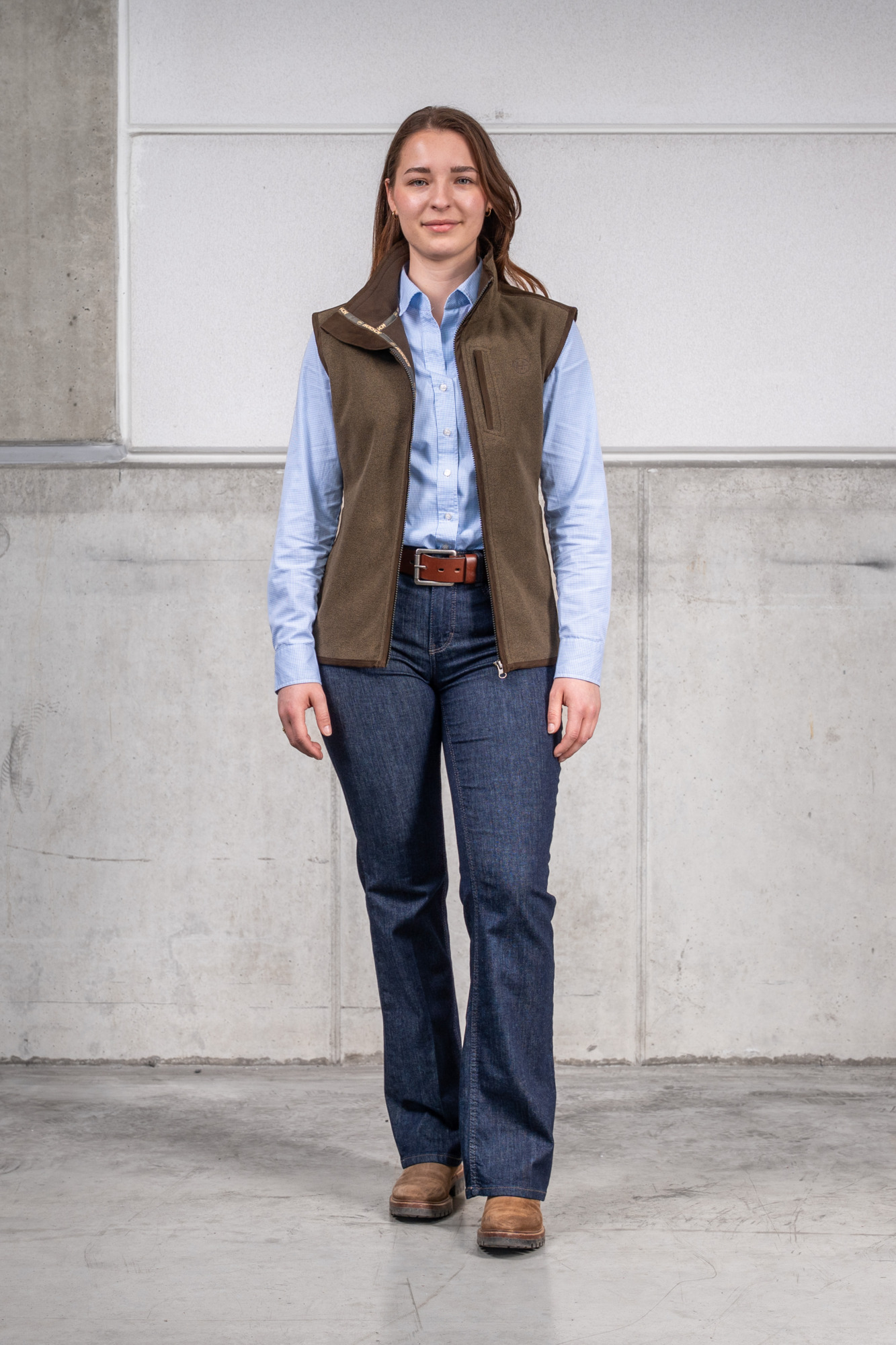 Fleeceweste oliv/umbra Damen